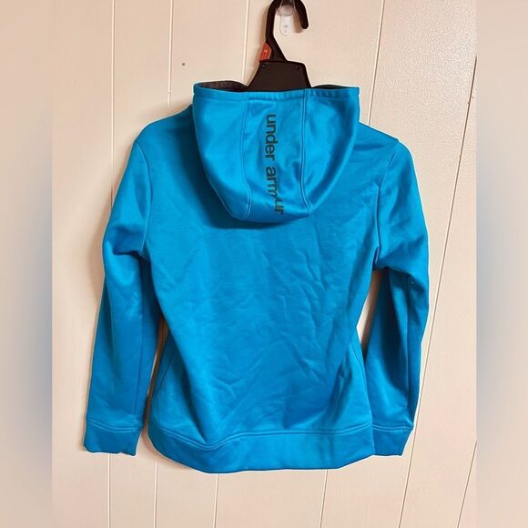 Under Armour UA Youth Big Girl Teal Fleece Hoodie Large - Picture 2 of 9